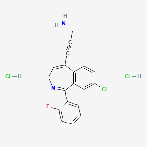 B8289250 3-(8-Chloro-1-(2-fluorophenyl)-3H-2-benzazepin-5-yl)-2-propyn-1-amine dihydrochloride CAS No. 81078-50-4