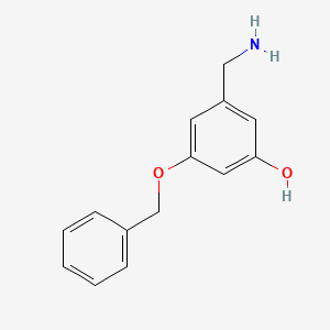 molecular formula C14H15NO2 B8289299 3-Benzyloxy-5-hydroxybenzylamine 