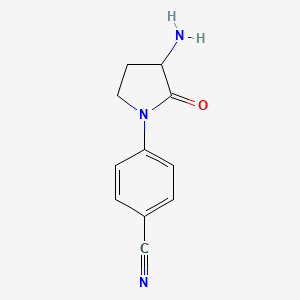 molecular formula C11H11N3O B8289364 4-(3-Amino-2-oxopyrrolidin-1-yl)benzonitrile 