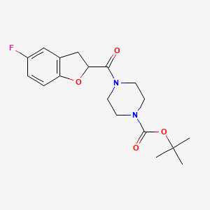molecular formula C18H23FN2O4 B8289386 4-(5-Fluoro-2,3-dihydro-benzofuran-2-carbonyl)-piperazine-1-carboxylic acid tert-butyl ester 