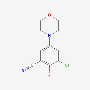 molecular formula C11H10ClFN2O B8289389 3-Chloro-2-fluoro-5-morpholin-4-yl-benzonitrile 