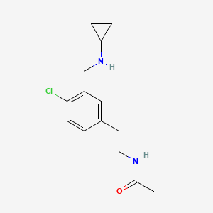 molecular formula C14H19ClN2O B8289392 N-[2-(4-Chloro-3-cyclopropylaminomethyl-phenyl)-ethyl]-acetamide 