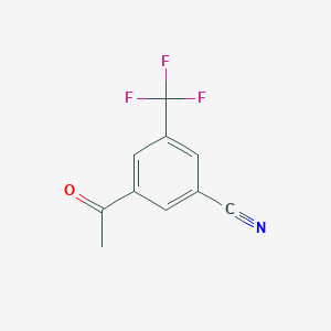 molecular formula C10H6F3NO B8289396 3-Acetyl-5-(trifluoromethyl)benzonitrile 
