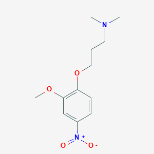 molecular formula C12H18N2O4 B8289402 3-(2-methoxy-4-nitrophenoxy)-N,N-dimethylpropan-1-amine 