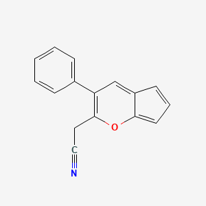 molecular formula C16H11NO B8289480 (3-Phenylcyclopenta[b]pyran-2-yl)acetonitrile CAS No. 42435-15-4