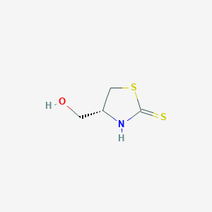 molecular formula C4H7NOS2 B8289490 4(R)-hydroxymethyl-2-mercapto-1,3-thiazoline 
