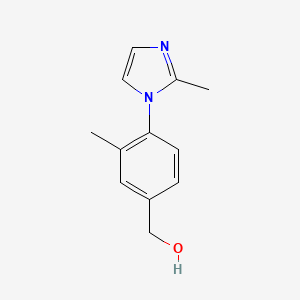 molecular formula C12H14N2O B8289504 3-Methyl-4-(2-methylimidazol-1-yl)benzyl alcohol 