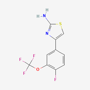 molecular formula C10H6F4N2OS B8289519 4-[4-Fluoro-3-(trifluoromethoxy)phenyl]-1,3-thiazol-2-amine 