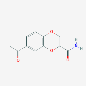 7-Acetyl-2,3-dihydro-1,4-benzodioxin-2-carboxamide