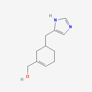 molecular formula C11H16N2O B8289636 (5-(1H-Imidazol-4-ylmethyl)-cyclohex-1-enyl]-methanol 