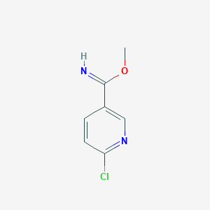 molecular formula C7H7ClN2O B8289690 Methyl 6-chloronicotinimidate 