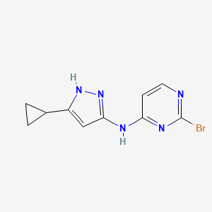 molecular formula C10H10BrN5 B8289778 2-bromo-N-(5-cyclopropyl-1H-pyrazol-3-yl)pyrimidin-4-amine 