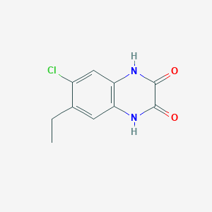 molecular formula C10H9ClN2O2 B8289780 6-Chloro-7-ethyl-1,4-dihydroquinoxaline-2,3-dione 