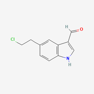 molecular formula C11H10ClNO B8289782 5-(2-Chloroethyl)indole-3-carboxaldehyde 