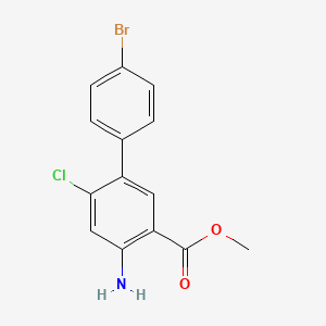 molecular formula C14H11BrClNO2 B8289808 Methyl 4-amino-4'-bromo-6-chloro-3-biphenylcarboxylate 