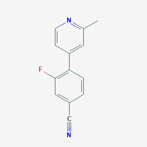 molecular formula C13H9FN2 B8289822 3-Fluoro-4-(2-methylpyridin-4-yl)benzonitrile 