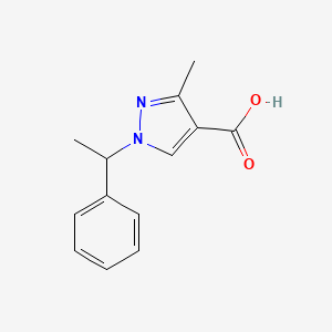 molecular formula C13H14N2O2 B8289871 3-methyl-1-(1-phenylethyl)-1H-pyrazole-4-carboxylic acid 