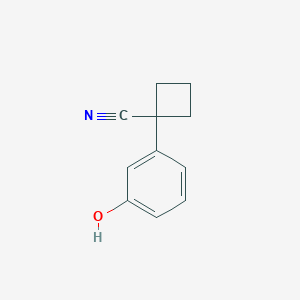 molecular formula C11H11NO B8289878 1-Cyano-1-(3-hydroxyphenyl)cyclobutane 