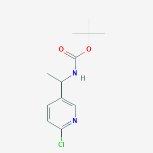 molecular formula C12H17ClN2O2 B8289902 [1-(6-Chloro-pyridin-3-yl)-ethyl]-carbamic acid tert-butyl ester 
