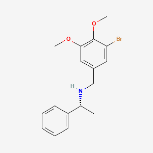 molecular formula C17H20BrNO2 B8289909 (R)-N-(3-bromo-4,5-dimethoxybenzyl)-1-phenylethanamine 