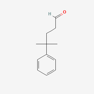 molecular formula C12H16O B8289910 4-Methyl-4-phenyl-1-pentanal 