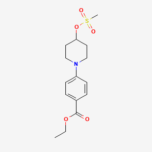 molecular formula C15H21NO5S B8289977 Ethyl 4-(4-(methylsulfonyloxy)piperidin-1-yl)benzoate 