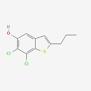 molecular formula C11H10Cl2OS B8290011 6,7-Dichloro-5-hydroxy-2-n-propylbenzo[b]thiophene 