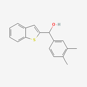 molecular formula C17H16OS B8290016 alpha-(2-Benzo[b]thienyl)-3,4-dimethylbenzyl alcohol 