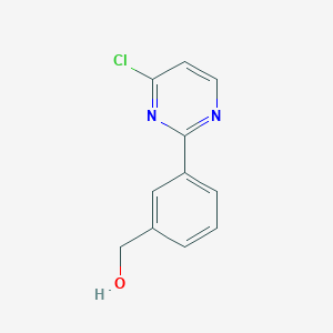 molecular formula C11H9ClN2O B8290109 3-(4-Chloro-2-pyrimidinyl)benzenemethanol 