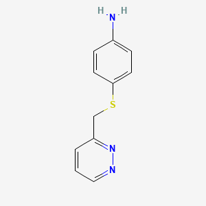 molecular formula C11H11N3S B8290290 4-[(3-Pyridazinylmethyl)sulfanyl]aniline 