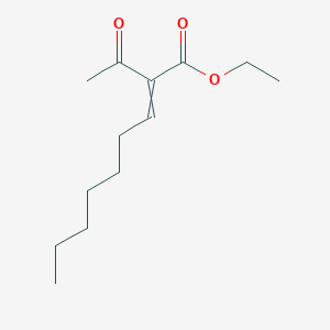 molecular formula C13H22O3 B8290347 Ethyl 2-acetyl-2-nonenoate CAS No. 64354-14-9