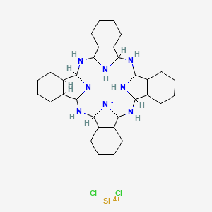 molecular formula C32H54Cl2N8Si B8290380 2,11,20,29,37,40-Hexaza-38,39-diazanidanonacyclo[28.6.1.13,10.112,19.121,28.04,9.013,18.022,27.031,36]tetracontane;silicon(4+);dichloride 