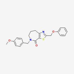 molecular formula C22H22N2O3S B8290421 5,6,7,8-tetrahydro-5-[(4-methoxyphenyl)methyl]-2-(phenoxymethyl)-4H-thiazolo[5,4-c]azepin-4-one 