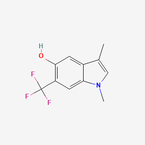 molecular formula C11H10F3NO B8290518 1,3-Dimethyl-6-trifluoromethyl-1H-indol-5-ol 