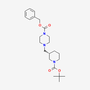 molecular formula C23H35N3O4 B8290538 Benzyl (S)-4-((1-(tert-butoxycarbonyl)piperidin-3-yl)methyl)piperazine-1-carboxylate 