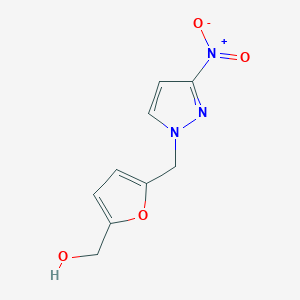 molecular formula C9H9N3O4 B8290558 [5-(3-Nitro-pyrazol-1-ylmethyl)-furan-2-yl]-methanol 