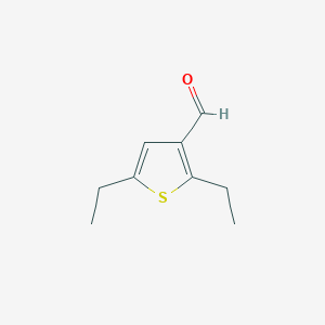 molecular formula C9H12OS B8290562 2,5-Diethylthiophene-3-carboxaldehyde 