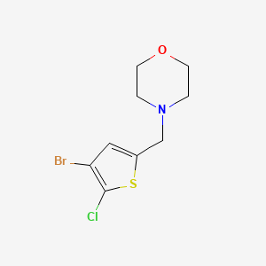 molecular formula C9H11BrClNOS B8290567 4-((4-Bromo-5-chloro-2-thienyl)methyl)morpholine 