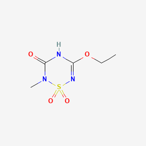 molecular formula C5H9N3O4S B8290582 2H-1,2,4,6-Thiatriazin-3(4H)-one, 5-ethoxy-2-methyl-, 1,1-dioxide CAS No. 78384-29-9