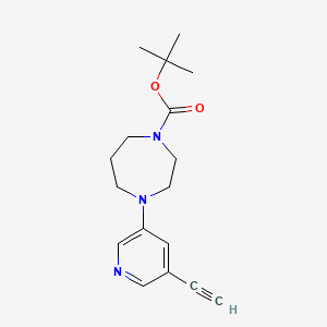 molecular formula C17H23N3O2 B8290592 1-(5-Ethynyl-3-pyridyl)-4-tert-butoxycarbonyl-homopiperazine 