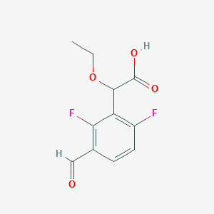 molecular formula C11H10F2O4 B8290659 (RS)-(2,6-difluoro-3-formyl-phenyl)-ethoxy-acetic acid CAS No. 701269-36-5