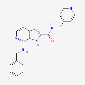 molecular formula C21H19N5O B8290697 7-(benzylamino)-N-(4-pyridinylmethyl)-1H-pyrrolo[2,3-c]pyridine-2-carboxamide 