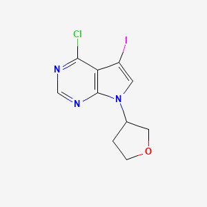 molecular formula C10H9ClIN3O B8290711 4-chloro-5-iodo-7-(3-tetrahydrofuryl)-7H-pyrrolo[2,3-d]pyrimidine 