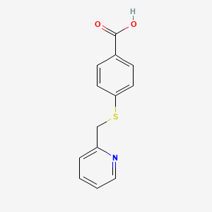 molecular formula C13H11NO2S B8290768 4-[(2-Pyridyl)methylthio]benzoic acid 