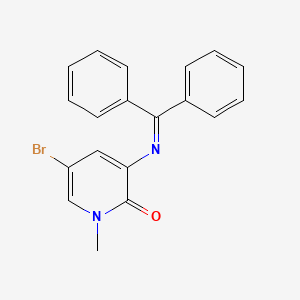 molecular formula C19H15BrN2O B8290775 5-bromo-3-(diphenylmethyleneamino)-1-methylpyridin-2(1H)-one 