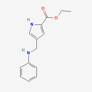 molecular formula C14H16N2O2 B8290817 4-Phenylaminomethyl-1H-pyrrole-2-carboxylic acid ethyl ester 