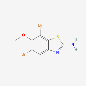 molecular formula C8H6Br2N2OS B8290863 5,7-Dibromo-6-methoxy-1,3-benzothiazol-2-amine 