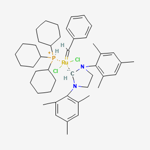 benzylidene(dichloro)ruthenium;1,3-bis(2,4,6-trimethylphenyl)imidazolidin-2-ide;tricyclohexylphosphanium