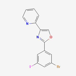 2-(3-Bromo-5-iodophenyl)-4-(pyridin-2-yl)-1,3-oxazole