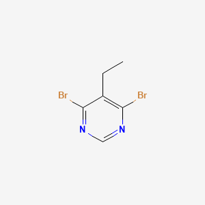 molecular formula C6H6Br2N2 B8290958 4,6-Dibromo-5-ethyl-pyrimidine 